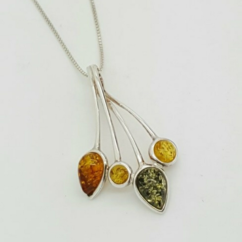 Multi Baltic Amber Pendant